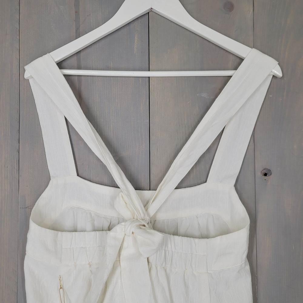 Carve Designs Midi Dress Womens Large White Organic Cotton Tie Back NWT Rayne - Picture 5 of 13